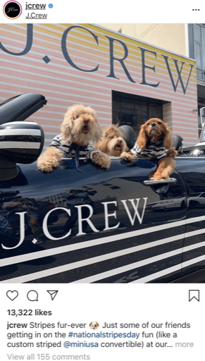 J.Crew Social Media Post